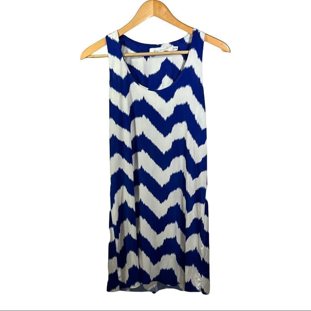 T-BAGS LOS ANGELES Women’s Sleeveless Mini Dress Blue/White Size Extra Small